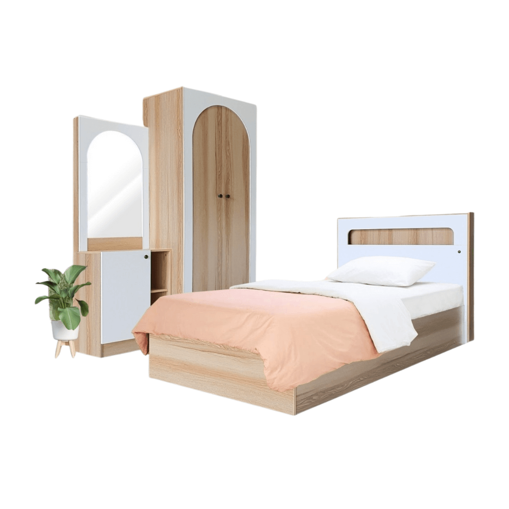 ชุดห้องนอน 3.5 ฟุต WISDOM DESIGN FURNITURE รุ่น ARISTA 1 สี แอช/ขาว_5